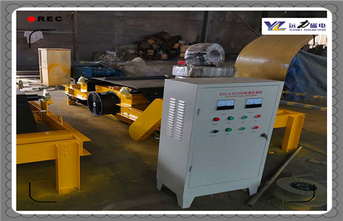 電磁除鐵器，懸掛式電磁除鐵器，懸掛式風冷皮帶電磁除鐵器安裝示意圖